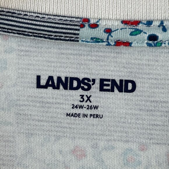 Lands End Womens Plus 3X Sleeveless Polo Shirt Floral Print Top - Picture 4 of 11